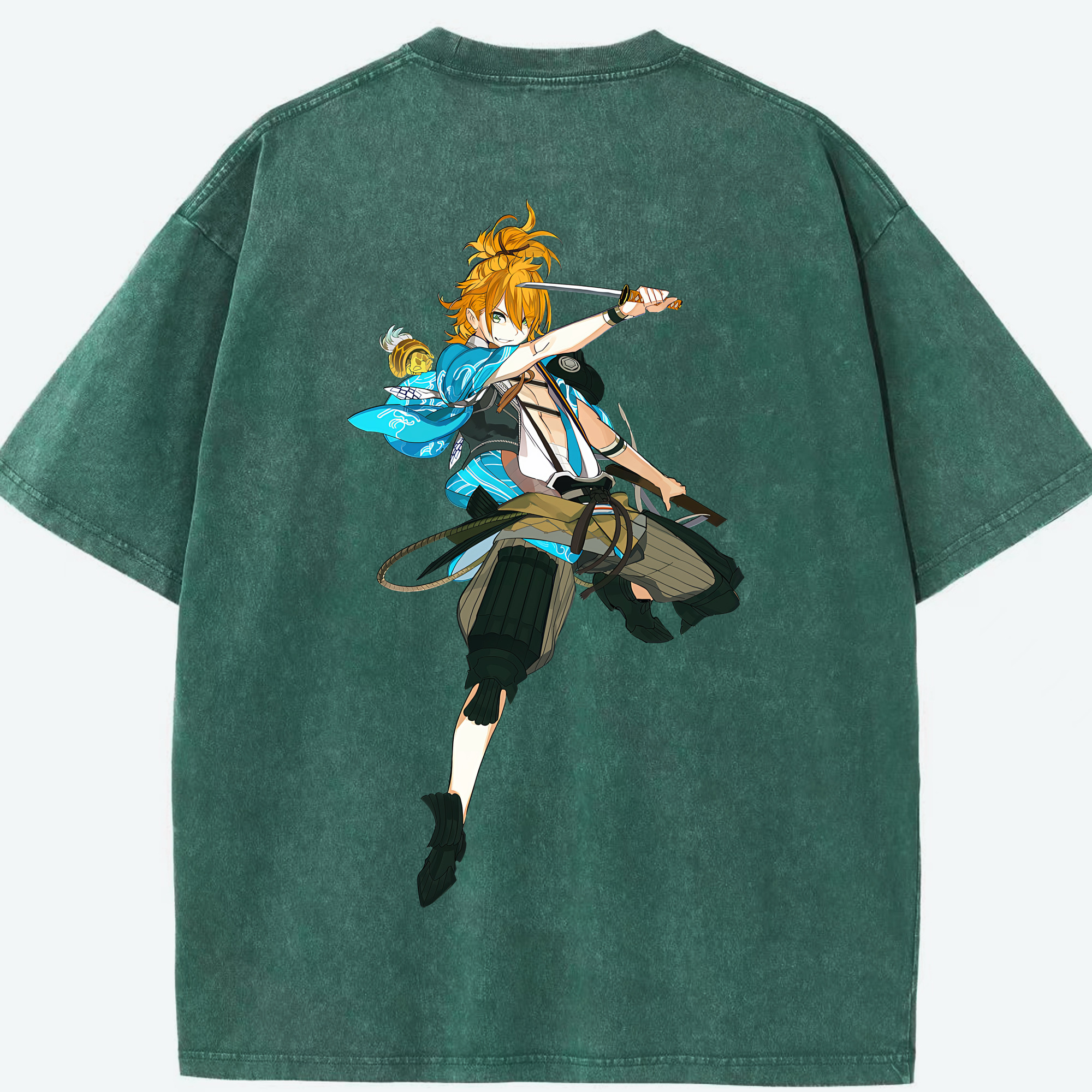（画像用） 刀剣乱舞 Touken Ranbu 綿100% ヴィンテージ風 半袖Tシャツ（背面プリント）